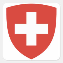 Escudo de armas de Suiza Pegatinas Cuadradas Personalizadas