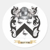 Escudo de armas de Suttie (escudo de la familia) Pegatina Redonda