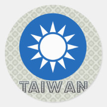 Escudo de armas de Taiwán Pegatina Redonda