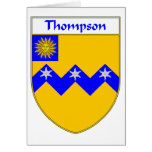 Escudo de armas de Thompson/escudo de la familia Tarjetón