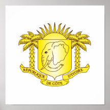 Escudo de armas del d'Ivoire de Côte Impresiones