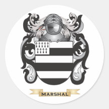 Escudo de armas del mariscal (escudo de la familia etiqueta redonda