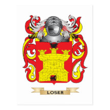 Escudo de armas del perdedor (escudo de la familia tarjeta postal