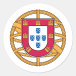 Escudo de armas portugués pegatina redonda