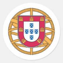 Escudo de armas portugués pegatina redonda