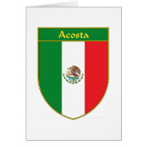 Escudo de la bandera de Acosta México tarjetas