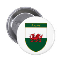 Escudo de la bandera de Adams Galés botones