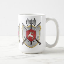 Escudo de la batalla del macho tazas
