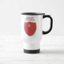 Escudo de la carne tazas de café
