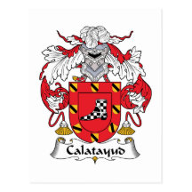 Escudo de la familia de Calatayud Tarjetas Postales
