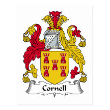 Escudo de la familia de Cornell Tarjeta Postal