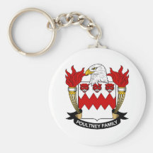Escudo de la familia de Poultney Llaveros Personalizados