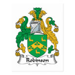 Escudo de la familia de Robinson Tarjeta Postal