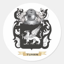 Escudo de la familia de Turbin (escudo de armas) Pegatinas Redondas