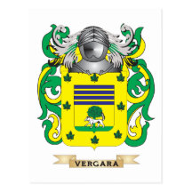 Escudo de la familia de Vergara (escudo de armas) Tarjeta Postal