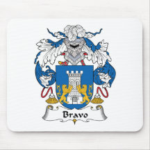 Escudo de la familia del bravo alfombrilla de raton