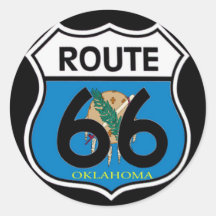 Escudo de la ruta 66 de la bandera de Oklahoma Etiqueta