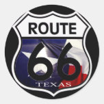 Escudo de la ruta 66 de la bandera de Tejas Etiqueta