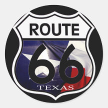 Escudo de la ruta 66 de la bandera de Tejas Etiqueta
