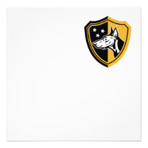 Escudo de las estrellas de perro guardián del Dobe Anuncio Personalizado