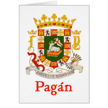 Escudo de Pagán Puerto Rico Tarjeton