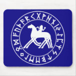 escudo de Sleipnir del mousepad en el negro Alfombrilla De Ratón