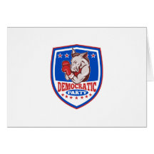 Escudo del boxeador de la mascota del burro de Dem Tarjetas