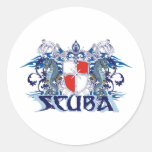 ESCUDO DEL EQUIPO DE SUBMARINISMO PEGATINAS REDONDAS