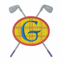 Escudo del golf con los clubs