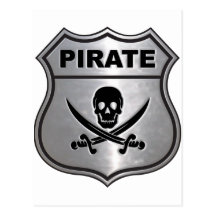 Escudo del pirata postales