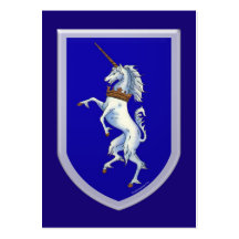 Escudo del unicornio tarjetas de visita