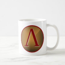 Escudo espartano de la lambda tazas de café