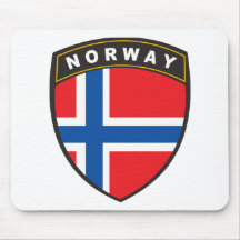 Escudo negro Noruega Tapetes De Ratón