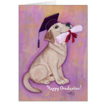 Escuela amarilla del perrito de la graduación de L Felicitaciones