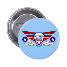 Escuela del vuelo del aeroplano de papel pins
