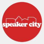 Escuela vieja de Speaker City Etiqueta