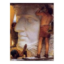 Escultores en la postal antigua de Roma
