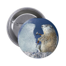 Escultura de hielo del día de la marmota pin