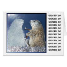 Escultura de hielo del día de la marmota tarjetón