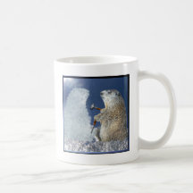 Escultura de hielo del día de la marmota taza de café
