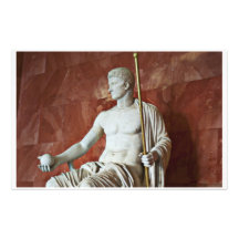 Escultura del hombre romano con la bola y del pers papelería