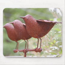 Escultura Mousepad del metal de tres pájaros