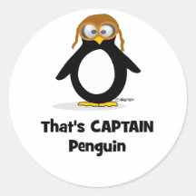 Ése es capitán Penguin Etiqueta Redonda