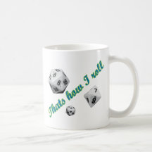 Ése es cómo ruedo dados tazas de café