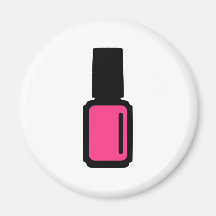 Esmalte de uñas rosado imán para frigorífico