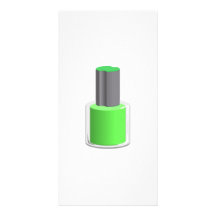 Esmalte de uñas verde tarjetas fotográficas personalizadas
