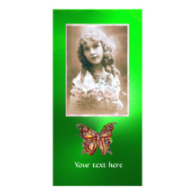ESMERALDA de la MARIPOSA, verde rojo Tarjeta Fotografica