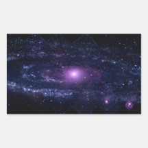 Espacio púrpura ultravioleta de la galaxia del And Rectangular Pegatinas