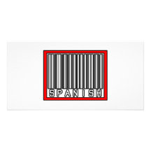 Español del código de barras tarjeta fotográfica