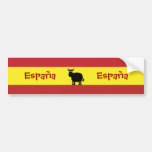 Español lindo Bull y bandera Etiqueta De Parachoque